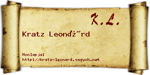 Kratz Leonárd névjegykártya
