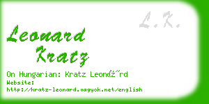 leonard kratz business card